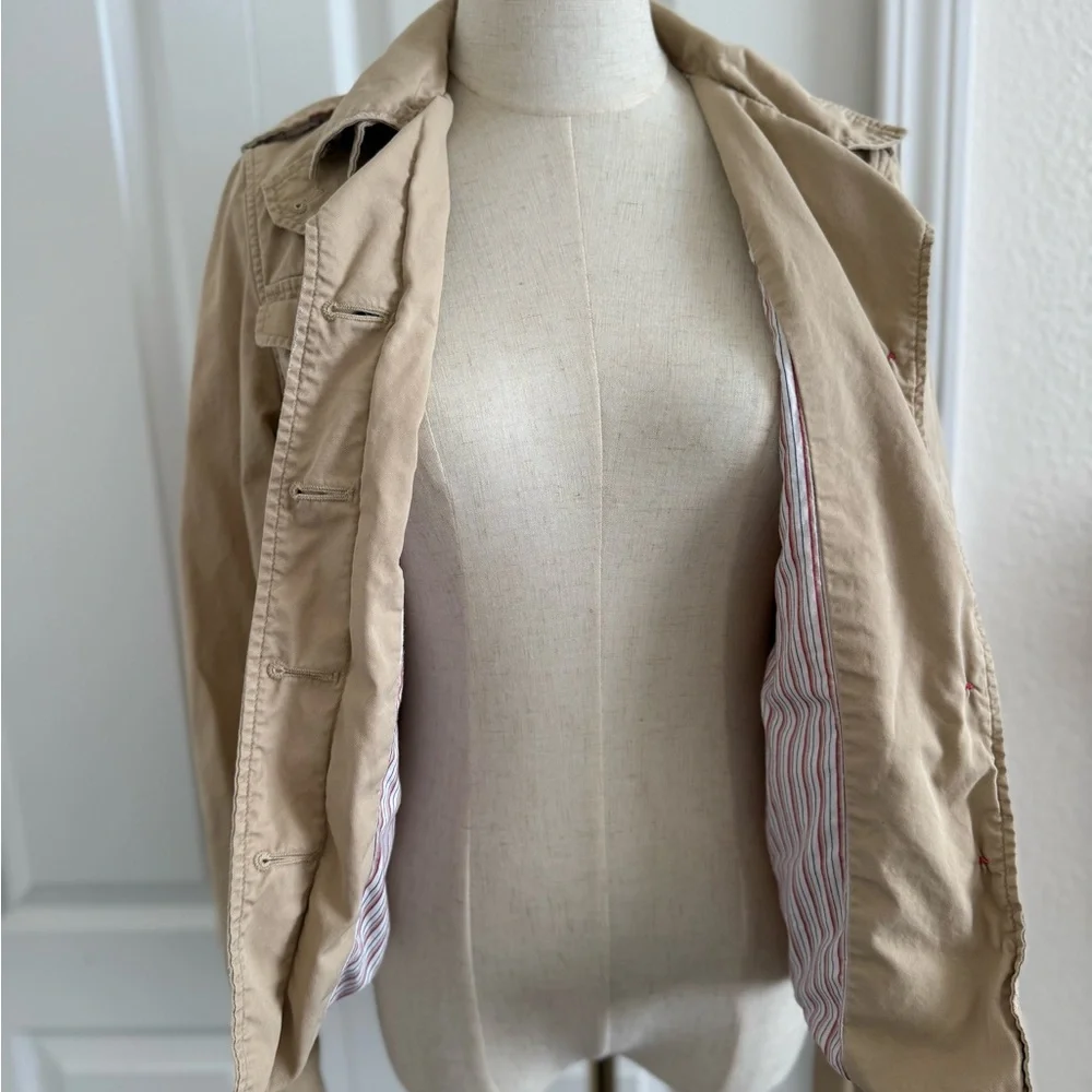 Y2K Style American Eagle Outfitters Khaki Button-Front Utility Jacket - Picture 3 of 3